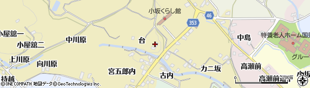 福島県国見町（伊達郡）小坂（台）周辺の地図
