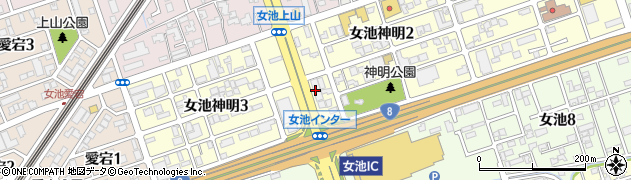 花太郎新潟女池インター店周辺の地図