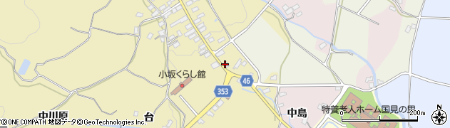 福島県国見町（伊達郡）小坂（北町裏）周辺の地図