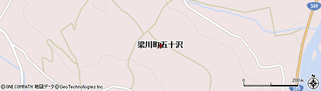 福島県伊達市梁川町五十沢周辺の地図