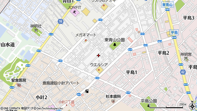 〒950-2003 新潟県新潟市西区東青山の地図