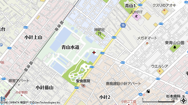 〒950-2005 新潟県新潟市西区青山水道の地図