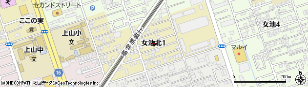 新潟県新潟市中央区女池北1丁目周辺の地図