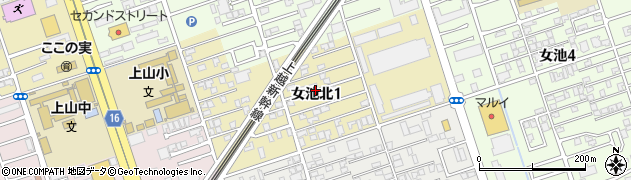 新潟県新潟市中央区女池北周辺の地図