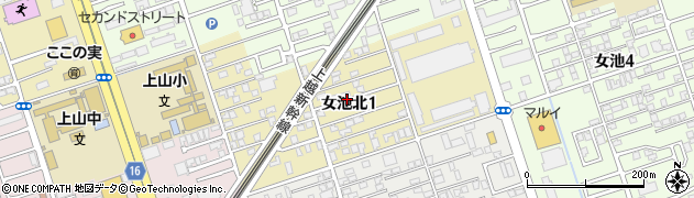 新潟県新潟市中央区女池北周辺の地図