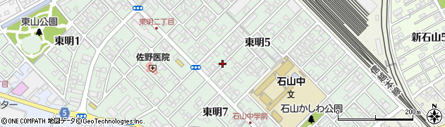 新潟県新潟市東区東明5丁目周辺の地図