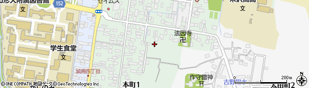 山形県米沢市本町周辺の地図