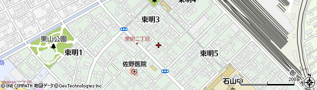 新潟県新潟市東区東明周辺の地図
