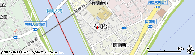 新潟県新潟市中央区有明台周辺の地図