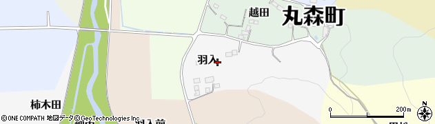 宮城県丸森町（伊具郡）羽入周辺の地図