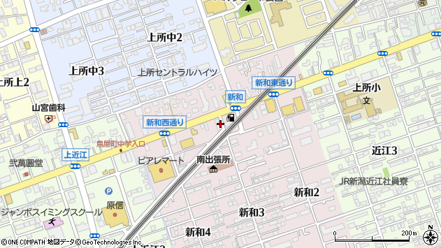 〒950-0972 新潟県新潟市中央区新和の地図