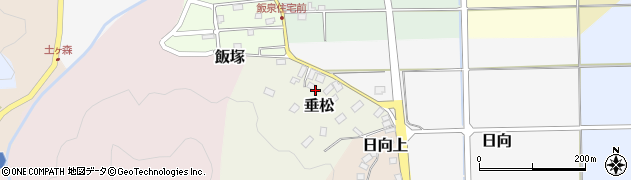 宮城県丸森町（伊具郡）垂松周辺の地図