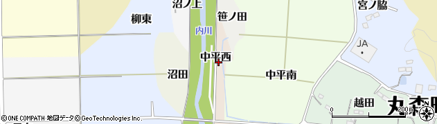 宮城県伊具郡丸森町中平西周辺の地図