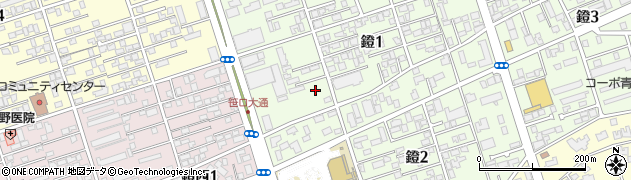 新潟県新潟市中央区鐙1丁目周辺の地図