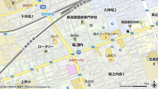 〒950-0981 新潟県新潟市中央区堀之内の地図