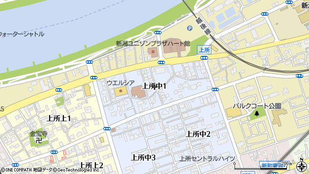 〒950-0993 新潟県新潟市中央区上所中の地図