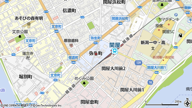 〒951-8147 新潟県新潟市中央区弥生町の地図