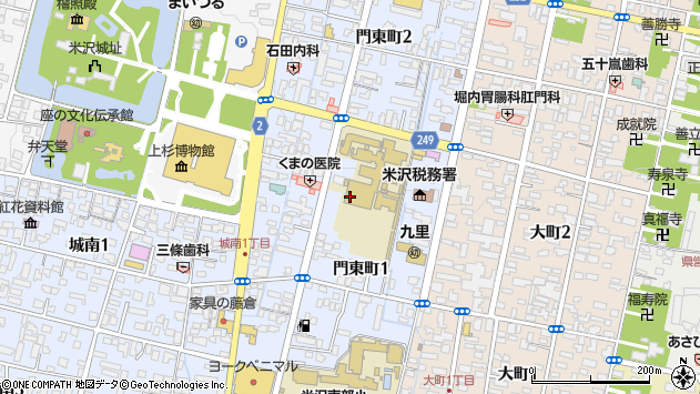 〒992-0039 山形県米沢市門東町の地図