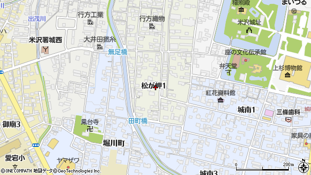 〒992-0053 山形県米沢市松が岬の地図