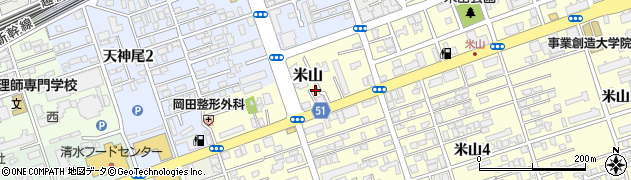 新潟県新潟市中央区米山周辺の地図