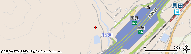 福島県伊達郡国見町貝田膳棚山周辺の地図
