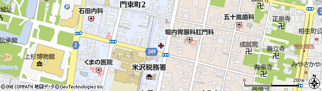 米沢大門郵便局周辺の地図