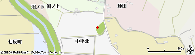 宮城県丸森町（伊具郡）中平北周辺の地図