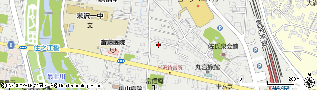 山形県米沢市駅前周辺の地図