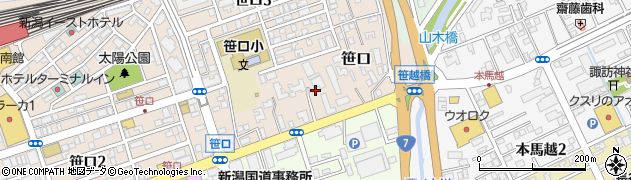 新潟県新潟市中央区笹口周辺の地図