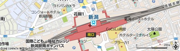 新潟駅周辺の地図