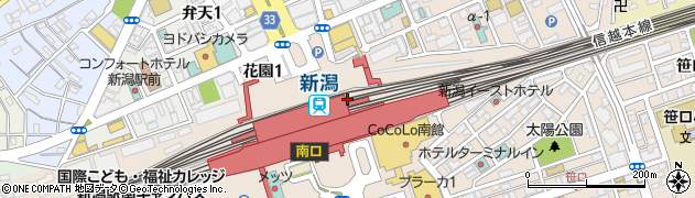 新潟県新潟市中央区花園周辺の地図