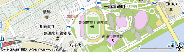 新潟市陸上競技場周辺の地図