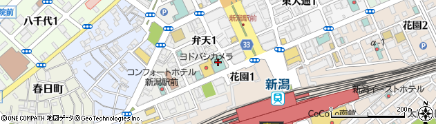 オリックスレンタカー新潟駅万代口店周辺の地図