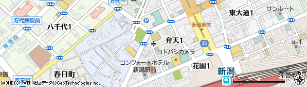 新潟県新潟市中央区弁天周辺の地図
