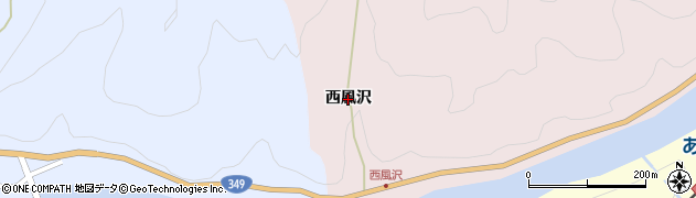 宮城県丸森町（伊具郡）大張川張（西風沢）周辺の地図