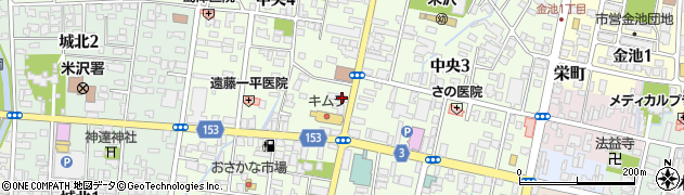 ａｐｏｌｌｏｓｔａｔｉｏｎ米沢中央ＳＳ周辺の地図