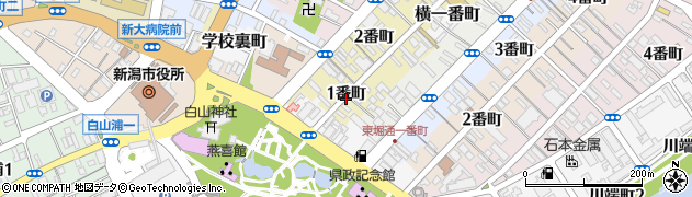 新潟県新潟市中央区古町通（１番町）周辺の地図
