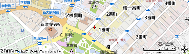 新潟県新潟市中央区西堀前通（１番町）周辺の地図