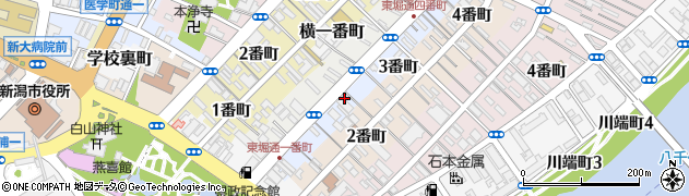 新潟県新潟市中央区東堀前通（２番町）周辺の地図