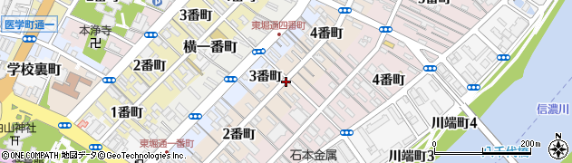 新潟県新潟市中央区本町通（３番町）周辺の地図