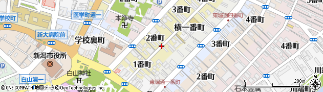 新潟県新潟市中央区古町通（２番町）周辺の地図
