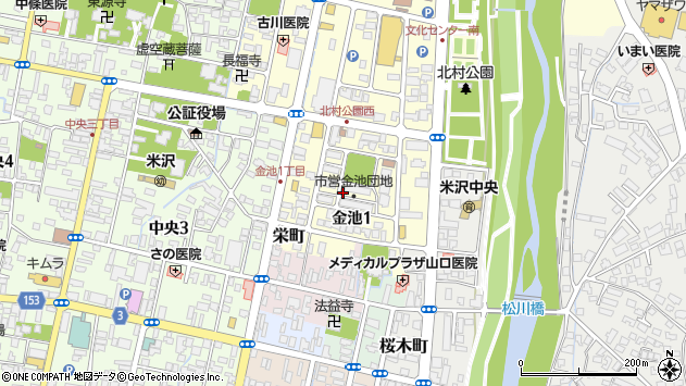 〒992-0012 山形県米沢市金池の地図