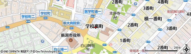 新潟県新潟市中央区学校裏町周辺の地図
