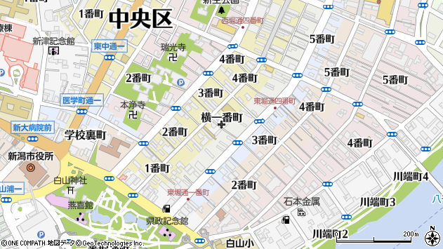 〒951-8064 新潟県新潟市中央区横一番町の地図