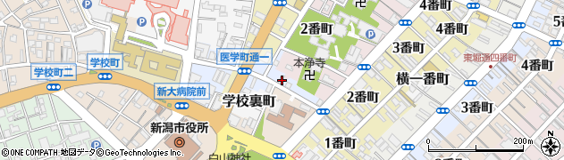 新潟県新潟市中央区医学町通１番町周辺の地図