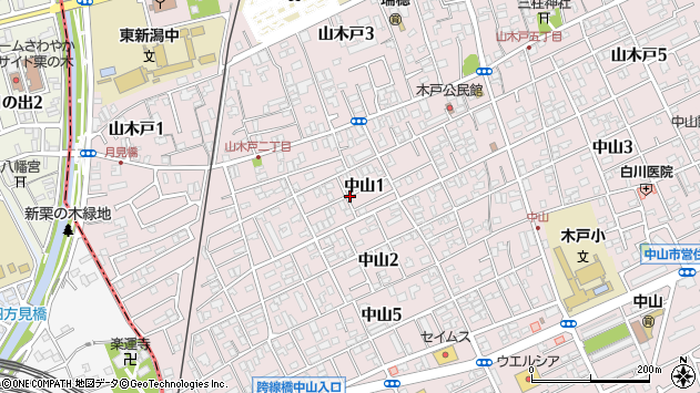 〒950-0861 新潟県新潟市東区中山の地図