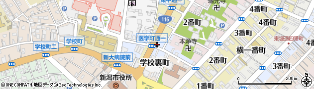 新潟県新潟市中央区医学町通周辺の地図