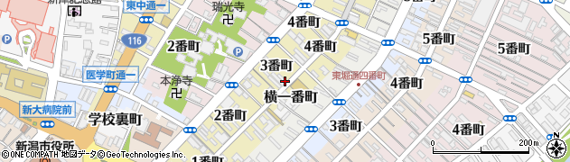 新潟県新潟市中央区古町通（３番町）周辺の地図