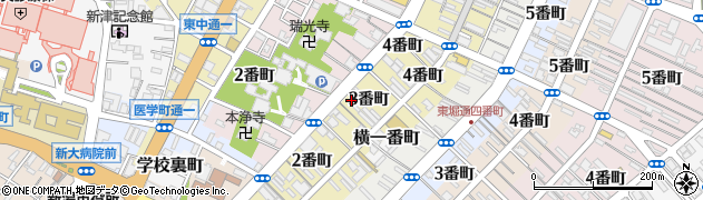 新潟県新潟市中央区西堀前通（３番町）周辺の地図
