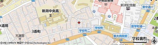 新潟県新潟市中央区学校町通（２番町）周辺の地図